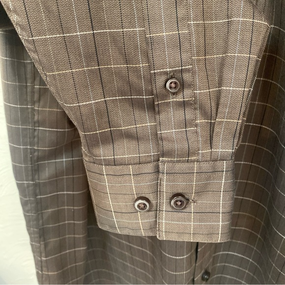 Haggar Mens Plaid Long Sleeve Button Down Shirt - Picture 5 of 5